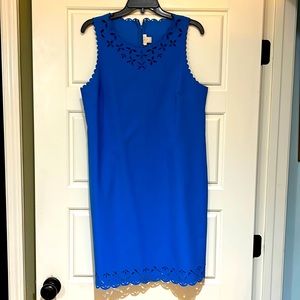 J crew royal blue laser cut dress 12 summer office